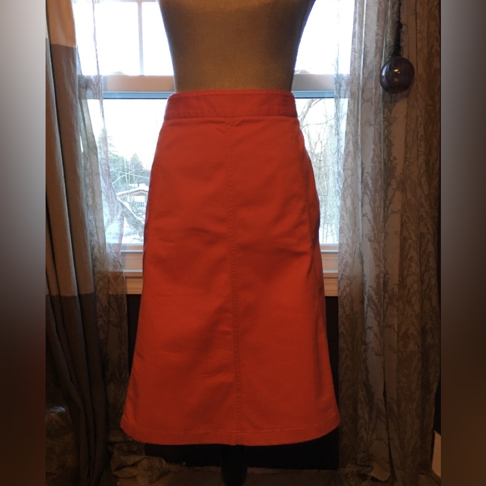 L.L.BEAN PINK COTTON MIDI SKIRT